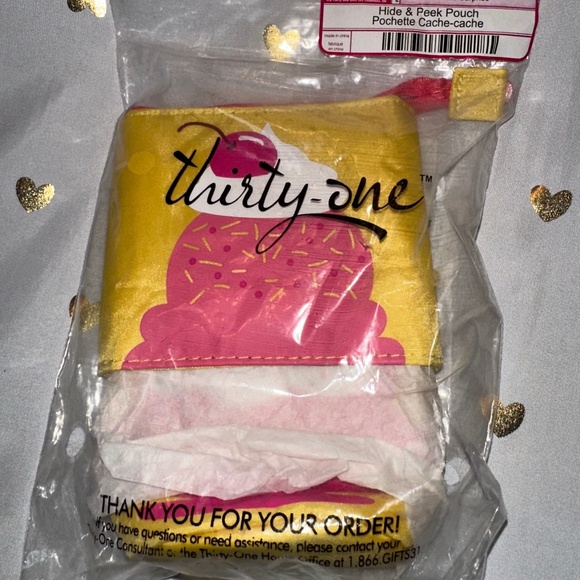 Thirty-One Gifts Hide & Peek Pouch Sundae Surprise New Ice Cream Summer Case - Picture 2 of 2